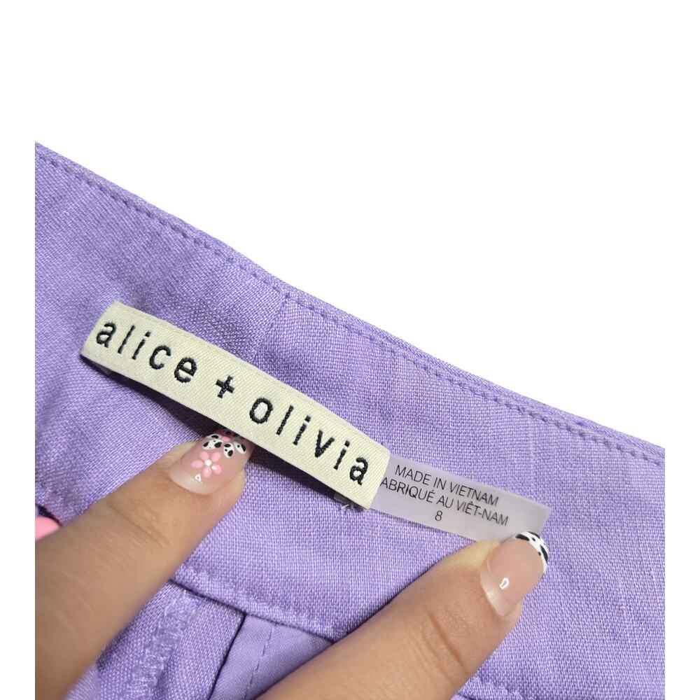 Alice + Olivia Dylan High Waist Purple Pants Size: 8 - Picture 6 of 6